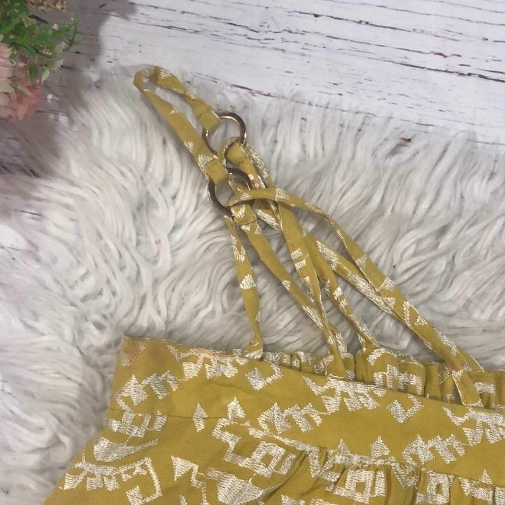 Anthropologie Yellow Asymmetrical Sleeveless Blouse - Picture 9 of 10